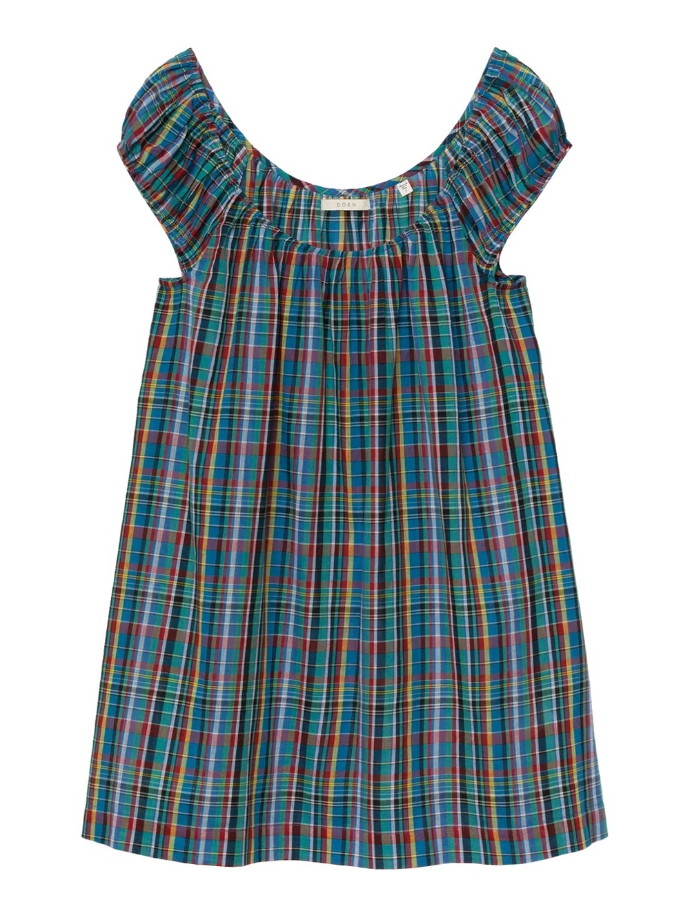 Doen Faye Dress - Alderbrook Plaid Blue Multi size xs - Picture 4 of 9